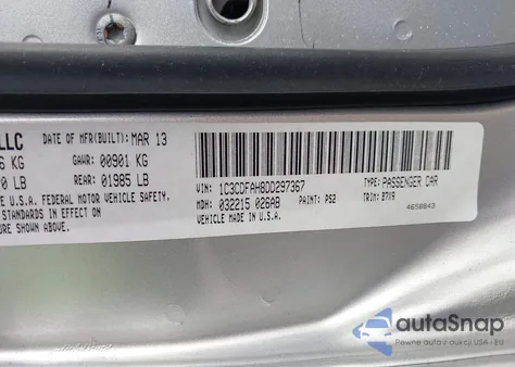 2013 Dodge Dart Se/Aero from USA, damaged, VIN 1C3CDFAH8DD297367